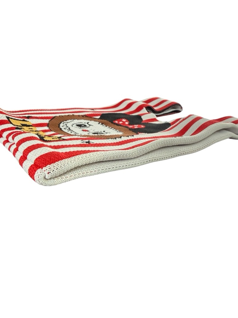 Labubu Knit Mini Tote Bag Red Stripe Graphic Stretch Reusable - Picture 3 of 7